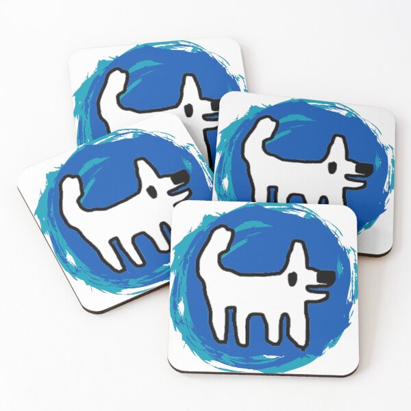 Item preview, Happy dog / Crappy dog - swirly sticker fun designed and sold by TheRubberOnion.