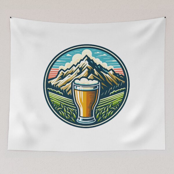 Item preview, mountain peaks beer Alps designed and sold by Slowerblue.