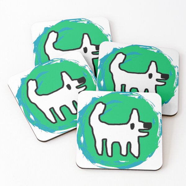 Item preview, Happy dog / Crappy dog - swirly sticker fun designed and sold by TheRubberOnion.