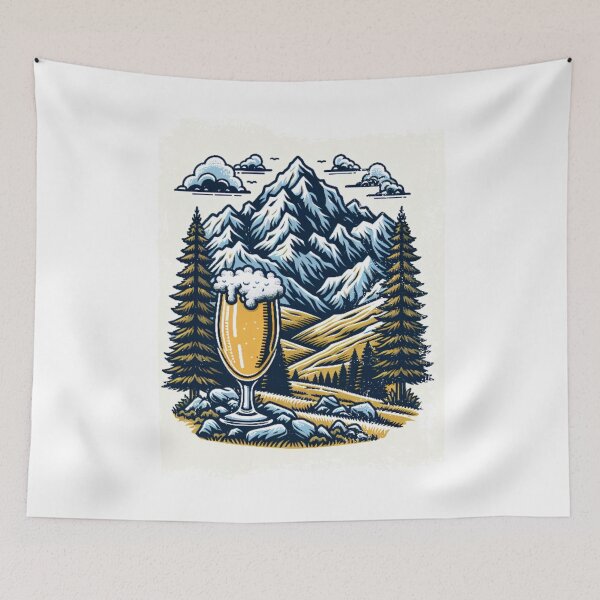Item preview, mountain peaks beer Alps designed and sold by Slowerblue.