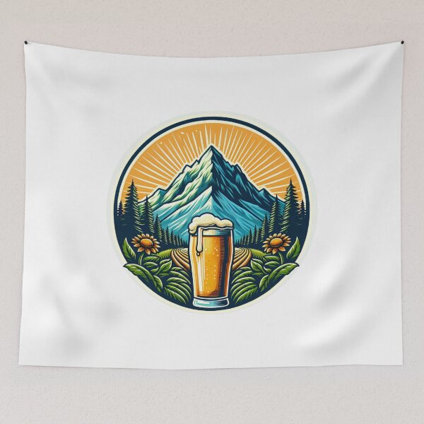 Item preview, mountain peaks beer Alps designed and sold by Slowerblue.