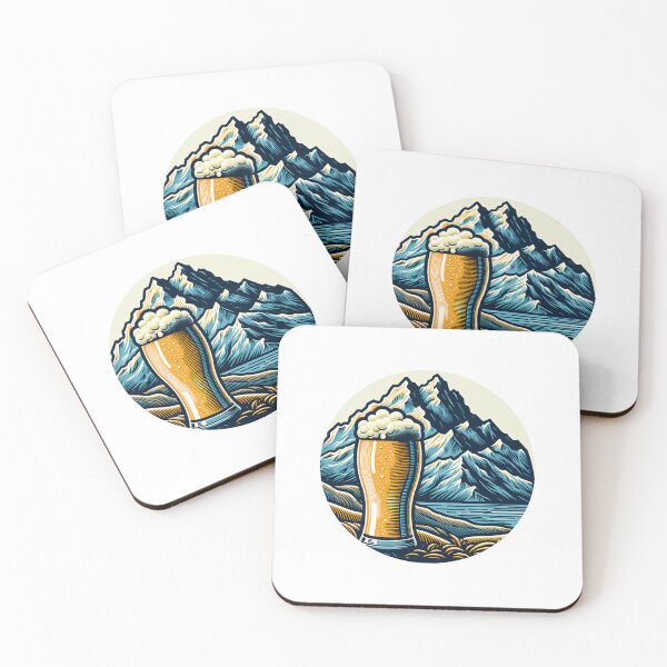 Item preview, mountain peaks beer Alps designed and sold by Slowerblue.