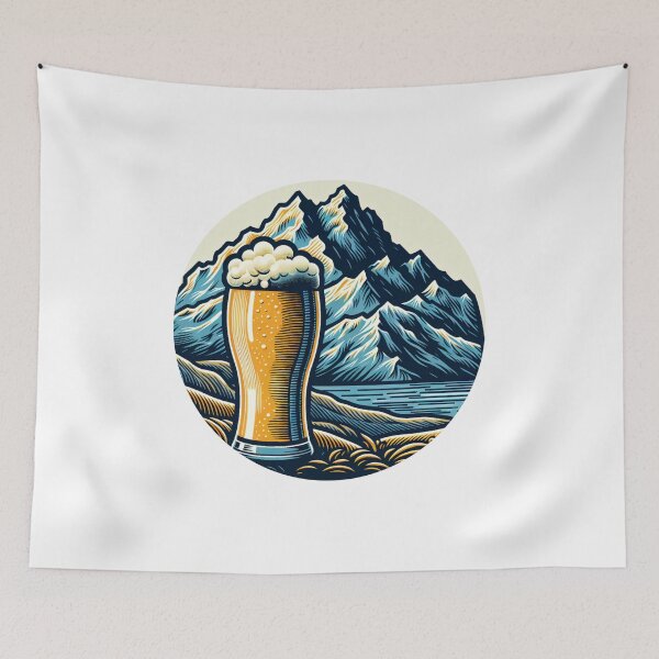 Item preview, mountain peaks beer Alps designed and sold by Slowerblue.