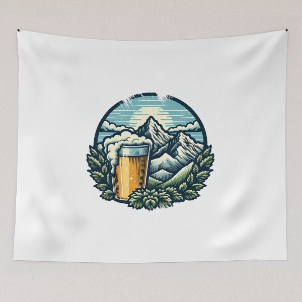 Item preview, mountain peaks beer Alps designed and sold by Slowerblue.