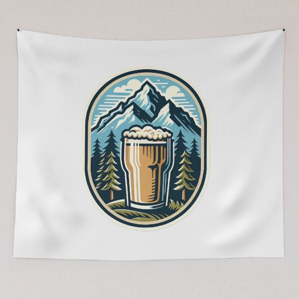 Item preview, mountain peaks beer Alps designed and sold by Slowerblue.