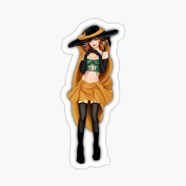 Girl-Lady With Green Hat - Green Version Sticker