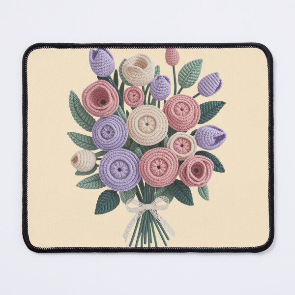 Item preview, a beautifully detailed digital illustration of a handcrafted crochet bouquet designed and sold by 123ks.