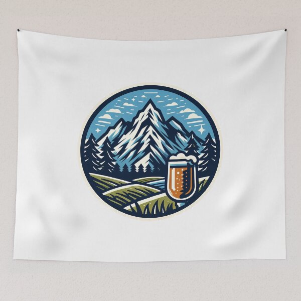 Item preview, mountain peaks beer Alps designed and sold by Slowerblue.