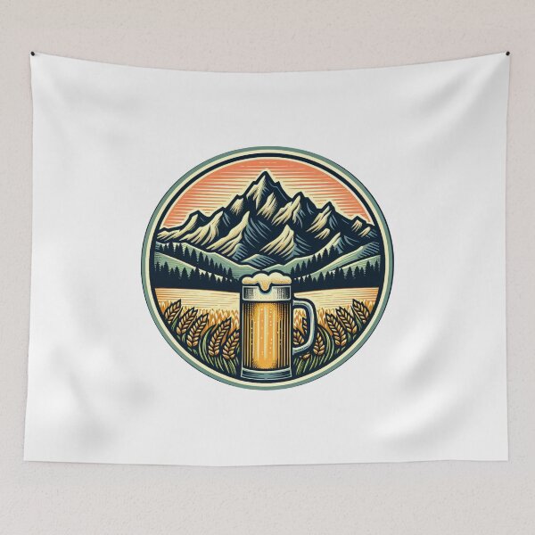 Item preview, mountain peaks beer Alps designed and sold by Slowerblue.