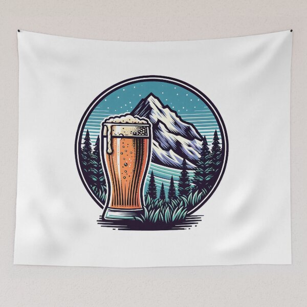 Item preview, mountain peaks beer Alps designed and sold by Slowerblue.