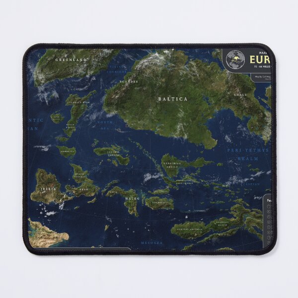 Item preview, Map of Maastrichtian Europe: 72 - 66 million years ago designed and sold by CarlAugustW.