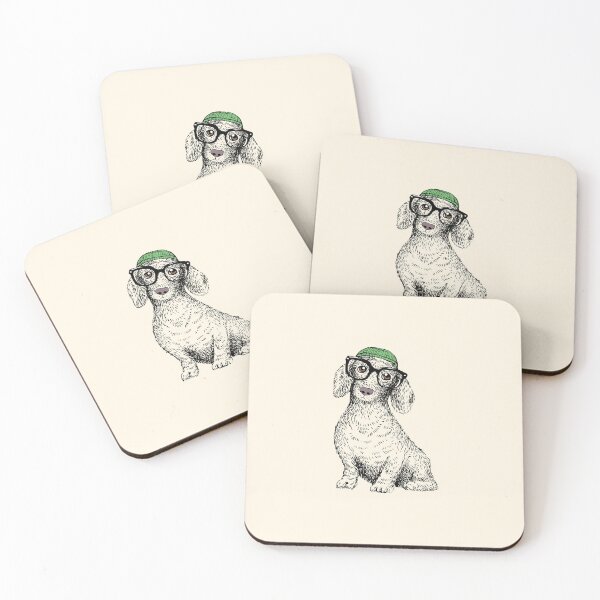 Item preview, Perro salchicha hipster designed and sold by Huebucket.