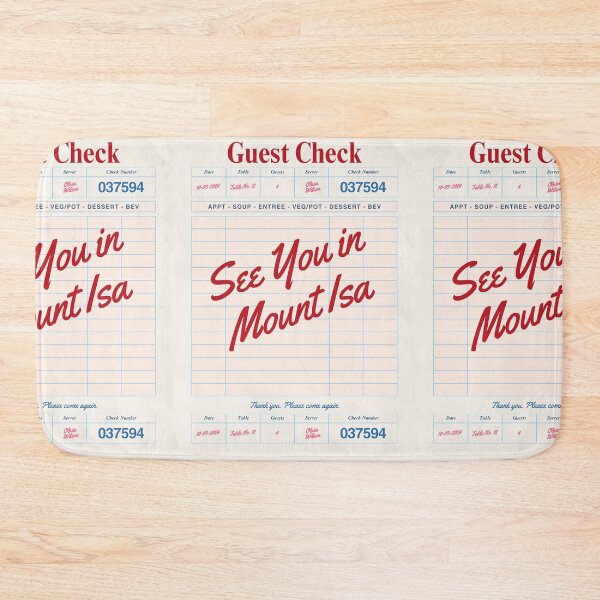 Item preview, See You in Mount Isa - Vintage Diner Guest Check Travel Print designed and sold by RM-Journey.