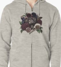 Sudadera con capucha y cremallera Ncromancer D20 Tabletop RPG Gaming Dice