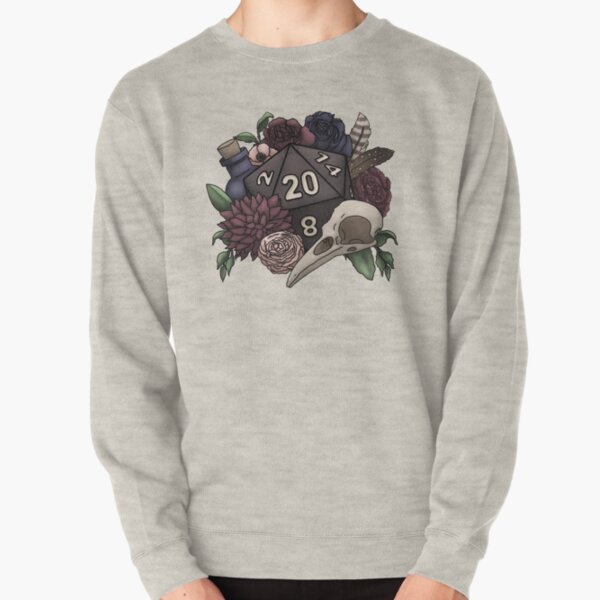 Necromancer D20 Tabletop RPG Gaming Dice Pullover Sweatshirt