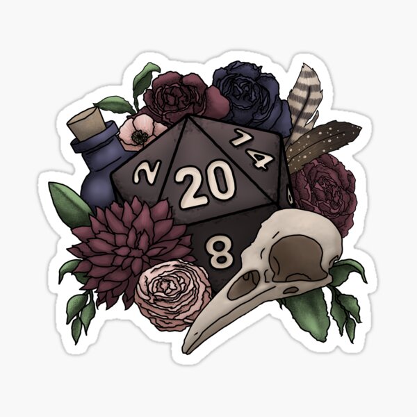 Artikel-Vorschau von Nekromant D20 Tabletop-RPG-Gaming-Würfel, designt und verkauft von Kiel Chenier + Cassidy June Art.