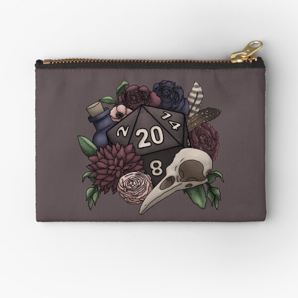 Necromancer D20 Tabletop RPG Gaming Dice Zipper Pouch