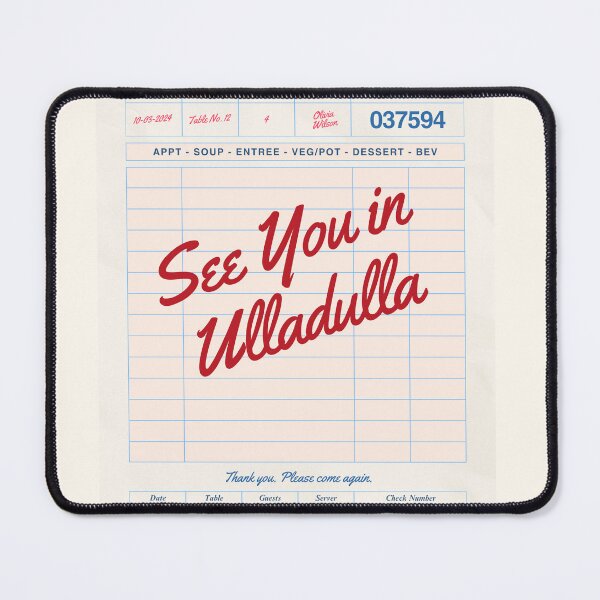 Item preview, See You in Ulladulla - Vintage Diner Guest Check Travel Print designed and sold by RM-Journey.
