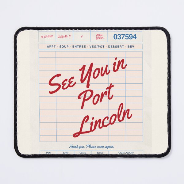 Item preview, See You in Port Lincoln - Vintage Diner Guest Check Travel Print designed and sold by RM-Journey.