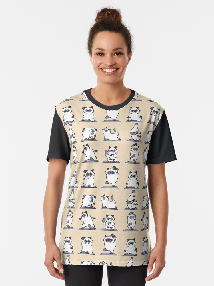 Thumbnail 2 of 5, Graphic T-Shirt, Himalayan Cat Yoga designed and sold by Huebucket.