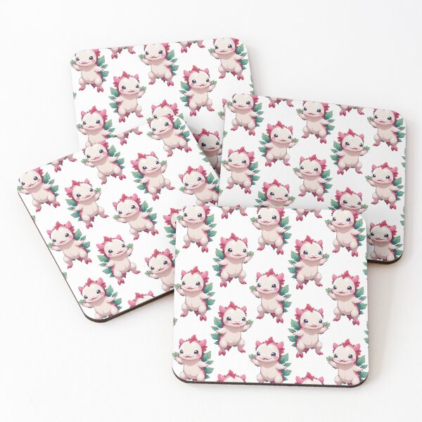 Artikelvorschau, Kawaii Axolotl Musterdesign - Weiß entworfen und verkauft von PatternTitan.