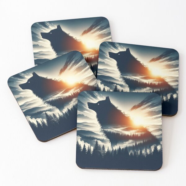 Item preview, Giant Wolf and Sunset, Ai Generated Art  designed and sold by ACC .