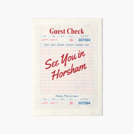 Item preview, See You in Horsham - Vintage Diner Guest Check Travel Print designed and sold by RM-Journey.