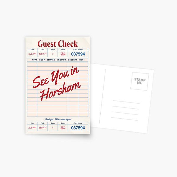 Item preview, See You in Horsham - Vintage Diner Guest Check Travel Print designed and sold by RM-Journey.