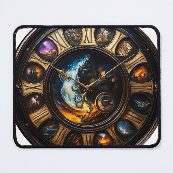Item preview, "Mystical Chronos: Cosmic Journey Through Time Clock Art designed and sold by Creet-Design.