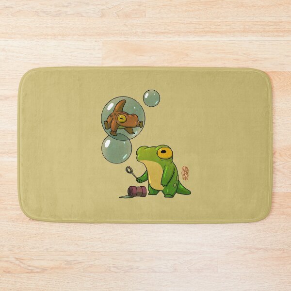 Item preview, froglets playing with bubbles whimsical artwork asian style designed and sold by DingHuArt.