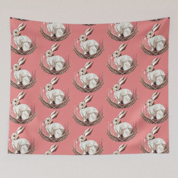 Item preview, Geometric bunny in a nest – stylish Easter design designed and sold by Kisho.