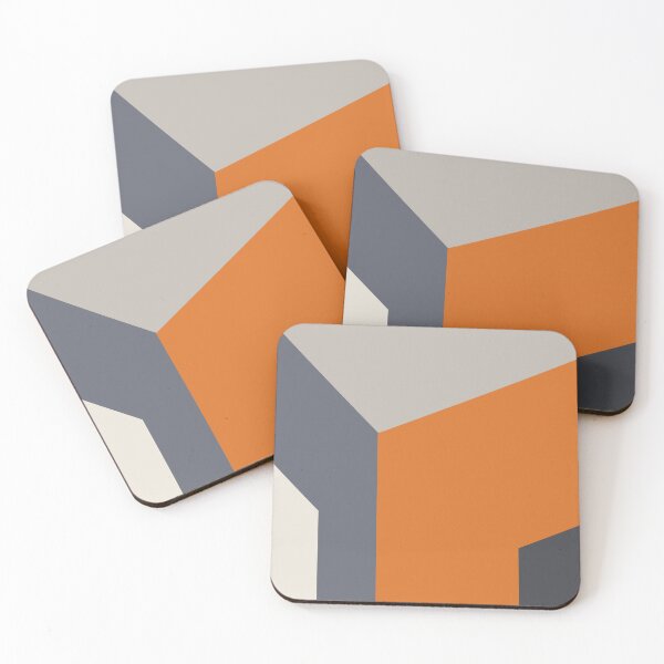 Item preview, Aesthetic | "The Door" - Orange and Grey Minimalist Abstract Art designed and sold by A-Deco.