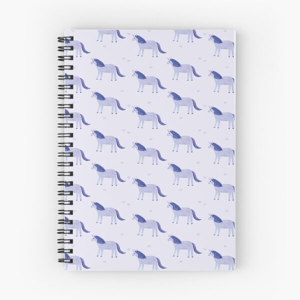 Item preview, Vintage Whimsical Blue Unicorn Pattern Notebook designed and sold by ArtByAsami.