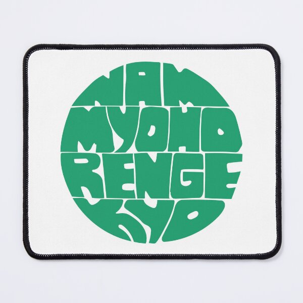 Item preview, Nam Myoho Renge Kyo hand lettering green round circle mantra chant designed and sold by wordznart.