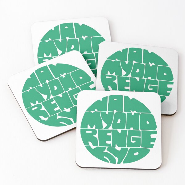 Item preview, Nam Myoho Renge Kyo hand lettering green round circle mantra chant designed and sold by wordznart.