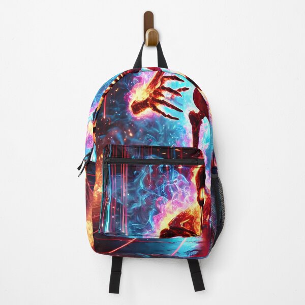 Item preview, Neon Inferno Skeleton - Fiery Cyber Horror Art designed and sold by FusionCipher.