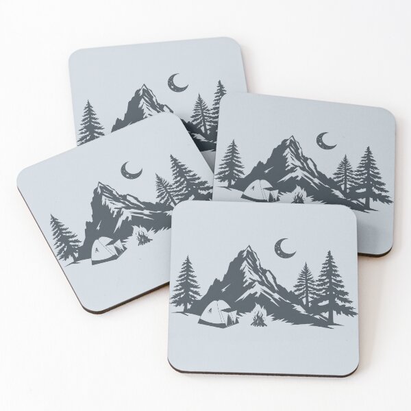 Item preview, Camping in the Mountains Under the Moonlight with Campfire. Camping Under the Stars designed and sold by Andrey Prokopenko.