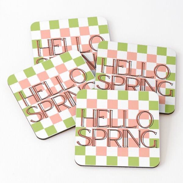 Item preview, Hello Spring! Green and orange checkerboard pattern designed and sold by MySciPic.