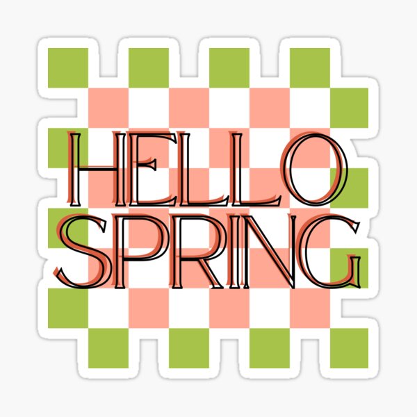 Item preview, Hello Spring! Green and orange checkerboard pattern designed and sold by MySciPic.