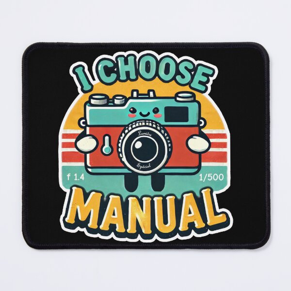 Item preview, I Choose Manual – Retro Camera Design Dark Version designed and sold by EmersionPrints.