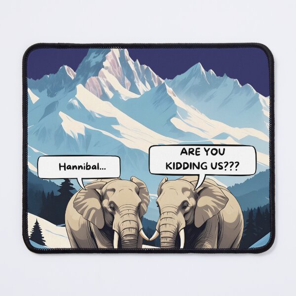 Item preview, Funny elephants Hannibal crossing the Alps Punic Wars designed and sold by Toga & Tonic.