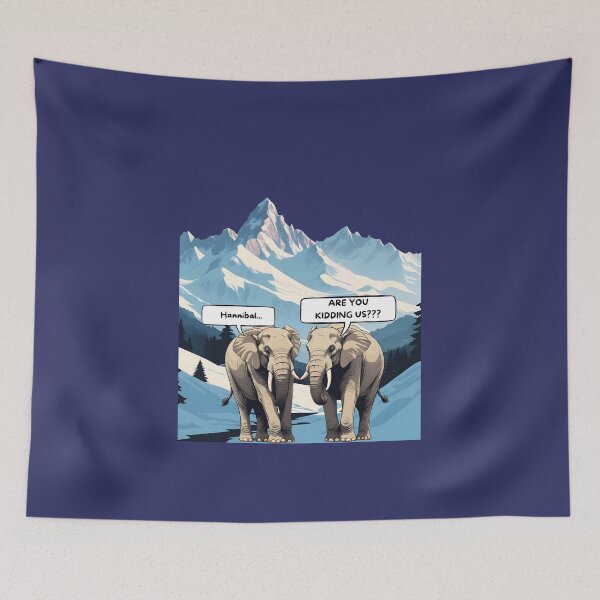 Item preview, Funny elephants Hannibal  crossing the Alps Punic Wars  designed and sold by Toga & Tonic.