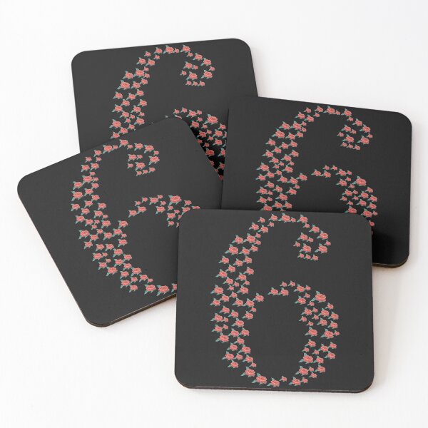 Item preview, Crimson Floral Six Harmony Art Print designed and sold by Zakrytos ★★★★★.