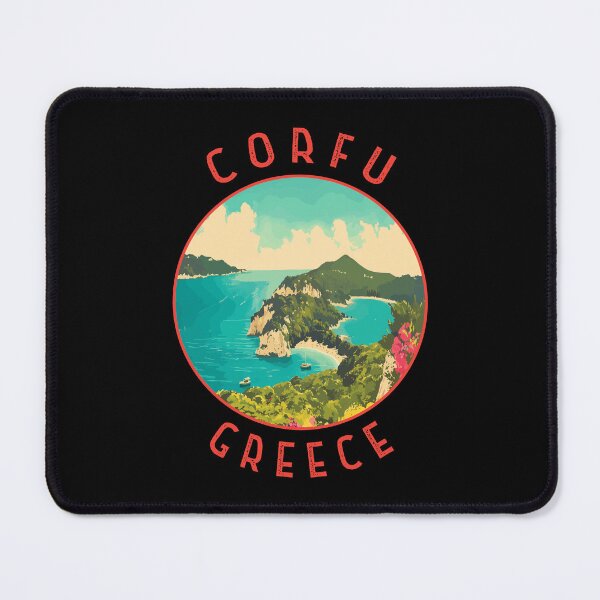 Item preview, Corfu Greece Retro Distressed Circle designed and sold by KrisSidDesigns.
