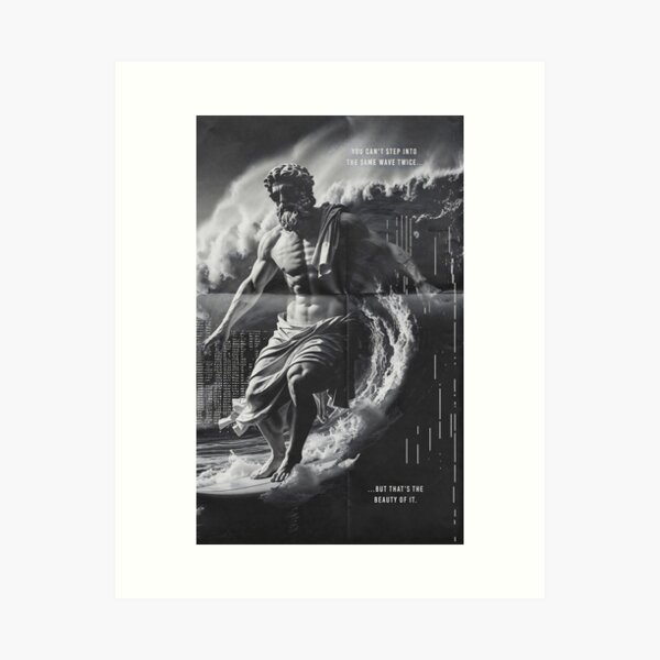 Aperçu de l'œuvre Surf Philosopher - T-shirt de surf | Art du surf | Vêtements de surf vintage créée et vendue par Printicato.