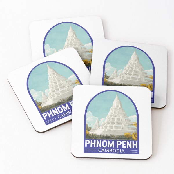 Artikelvorschau, Phnom Penh Kambodscha Reisekunst Emblem entworfen und verkauft von KrisSidDesigns.