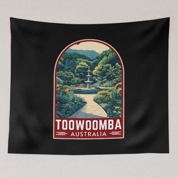 Item preview, Toowoomba in Queensland Australia Retro Travel Art Badge designed and sold by MaateoDesign.
