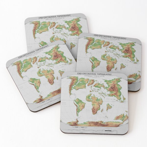 Item preview, Topographic map of the Late Cretaceous World designed and sold by CarlAugustW.