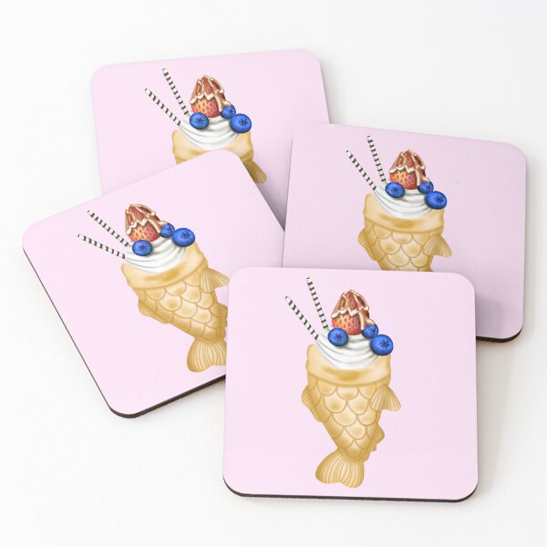 Item preview, Japanese fish-shaped sweet Taiyaki, with cream, blueberries, strawberries and caramel sauce designed and sold by katecheerycake.