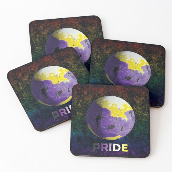 Item preview, Nonbinary Pride Planet and Text designed and sold by SnapV.